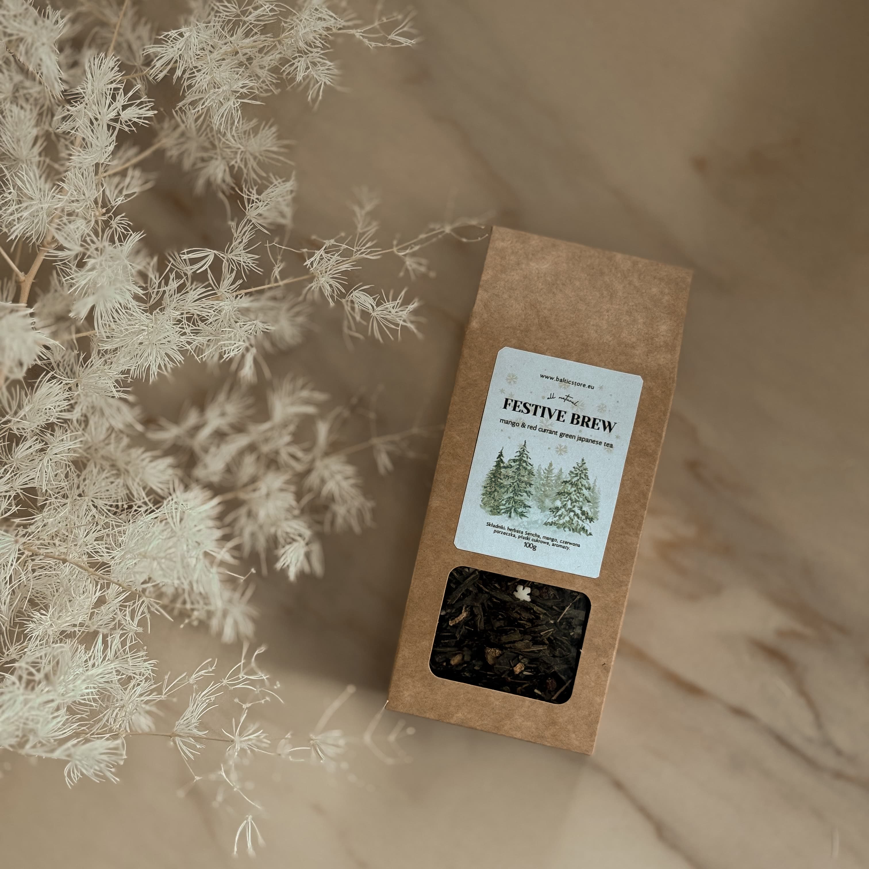 FESTIVE BREW - zielona herbata z mango & czerwoną porzeczką